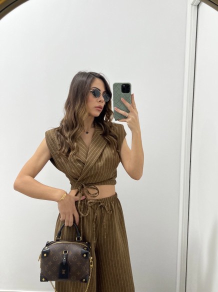 Coordinato Gessato Choco