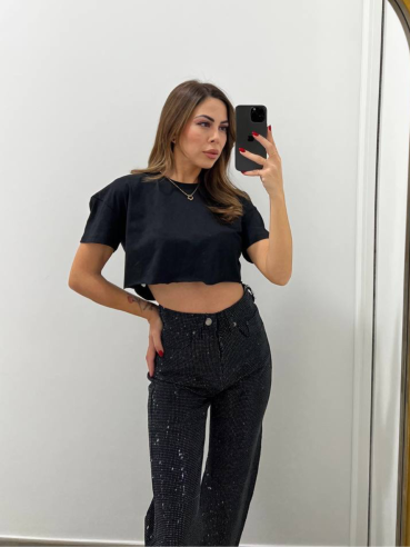 Shirt Crop Just-west Black