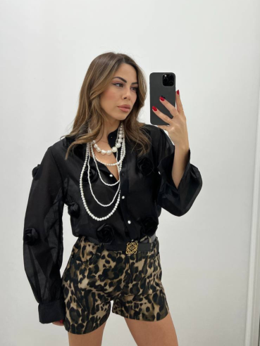 Camicia Rose mini Nera