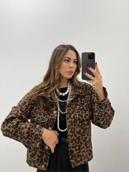 Giubbino Denim Maculato