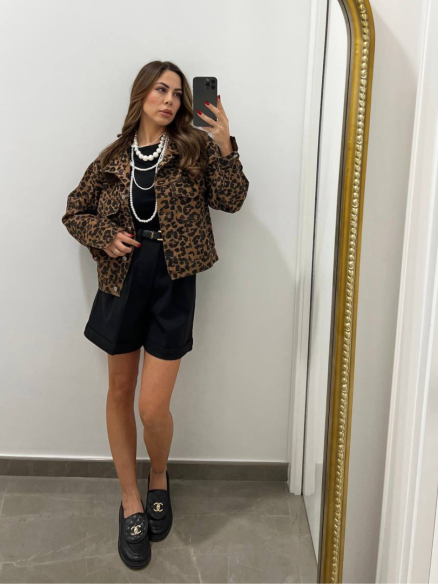 Giubbino Denim Maculato