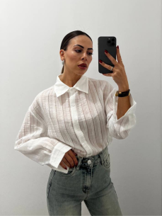 Camicia micro strass Bianca 2