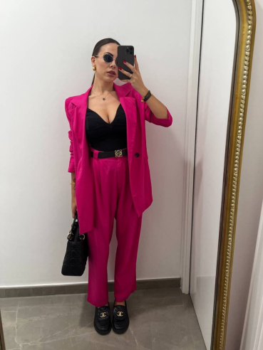 Tailleur Lino Fucsia