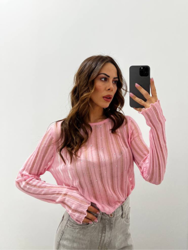 Maglia Strass Rosa