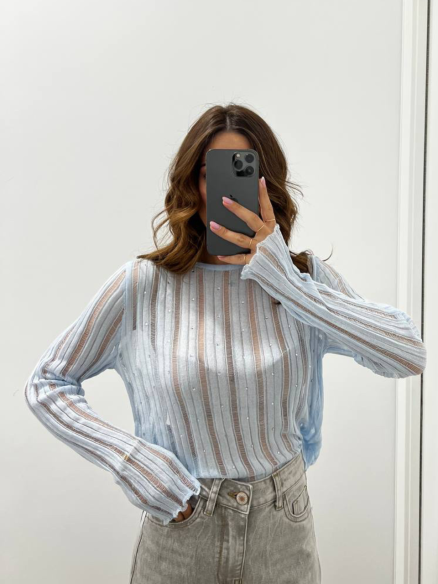 Maglia Strass Azzurra