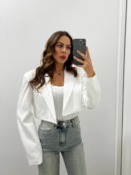 Blazer crop Bianco Blazer crop Bianco