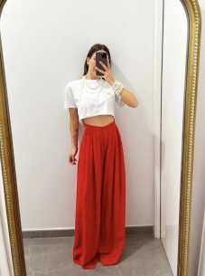Pantalone Lino Rosso 2