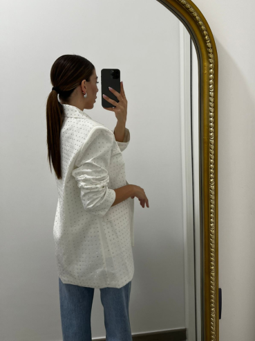Blazer Strass Bianco