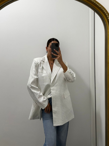 Blazer Strass Bianco