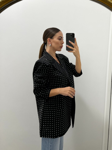 Blazer Strass Nero