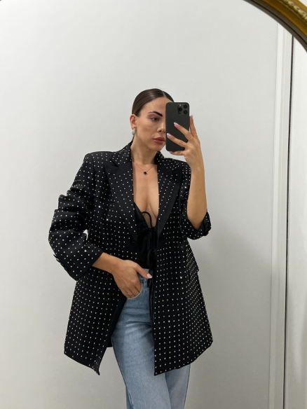 Blazer Strass Nero