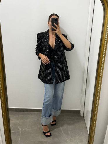 Blazer Strass Nero