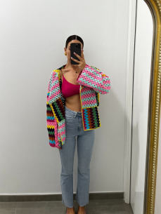 Cardigan Crocet Multicolour 2