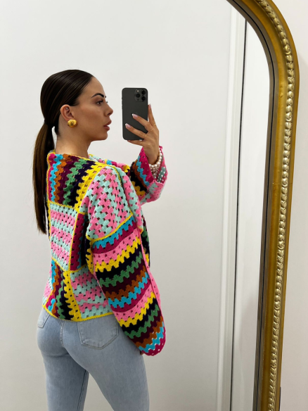 Cardigan Crocet Multicolour