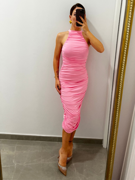 Midi Dress drappeggio Barbie