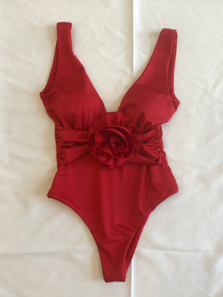 Costume intero Roses Rosso