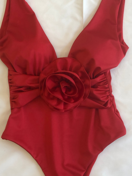 Costume intero Roses Rosso
