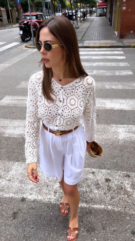 Cardigan crochet Bianco