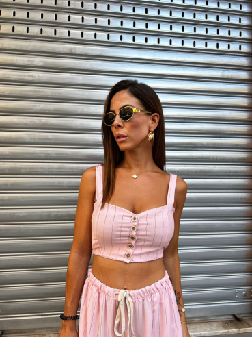 Coord-Set Gessato Rosa