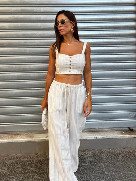 Coord-Set Gessato Bianco Coord-Set Gessato Bianco