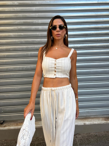 Coord-Set Gessato Bianco