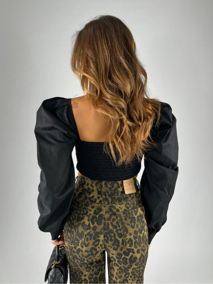 Camicia Crop Nera 2