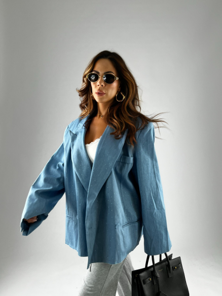 Blazer Denim-Strass