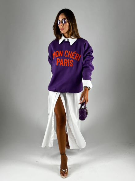 Felpa Mon Cherì Viola Felpa Mon Cherì Viola
