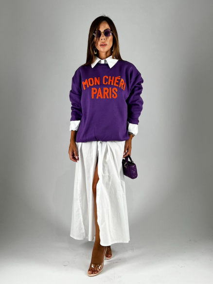 Felpa Mon Cherì Viola Felpa Mon Cherì Viola