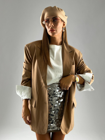 Blazer Over Gessato Camel