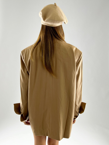 Blazer Over Gessato Camel