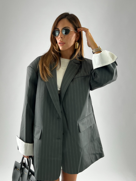 Blazer Gessato Grigio Blazer Gessato Grigio