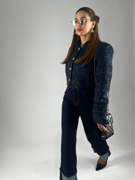 Blazer Crop Blu Blazer Crop Blu