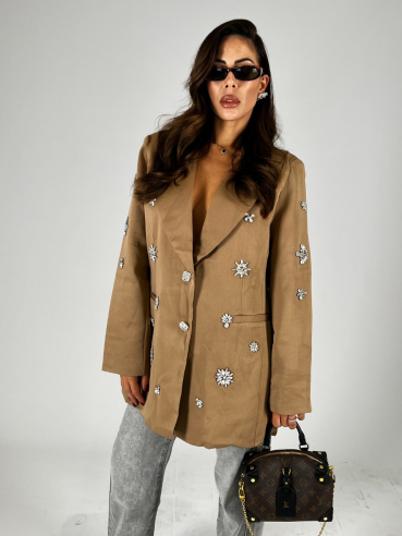 Blazer gioiello camel