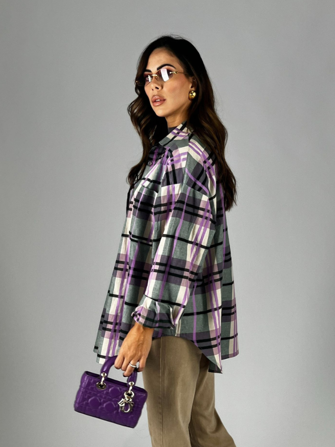 Camicia Quadri Lilla 2