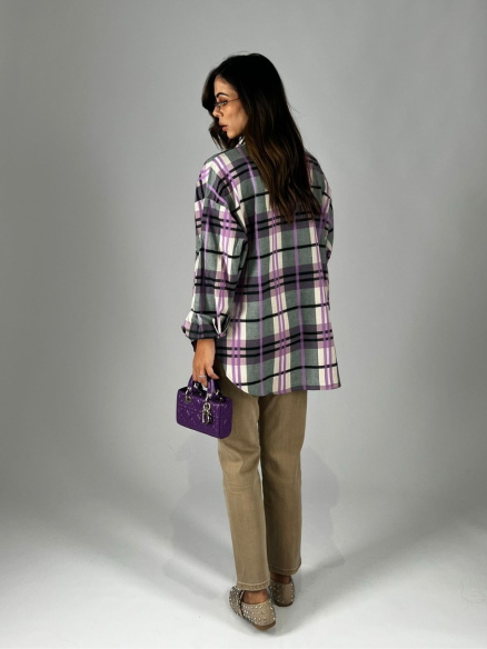 Camicia Quadri Lilla Camicia Quadri Lilla