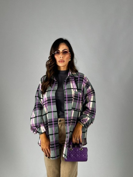Camicia Quadri Lilla Camicia Quadri Lilla