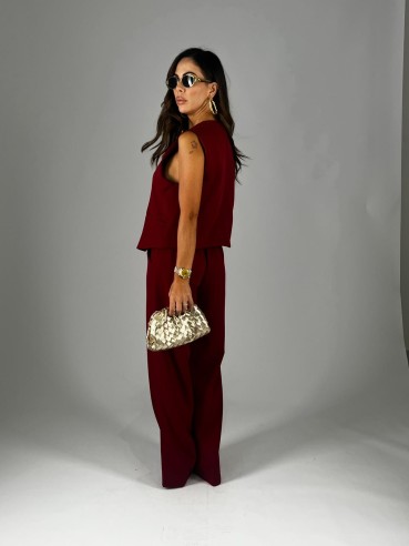 Coord-Set Gilet Bordeaux