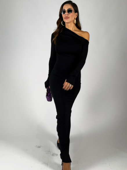 Maxi Dress Guanto Nero Maxi Dress Guanto Nero