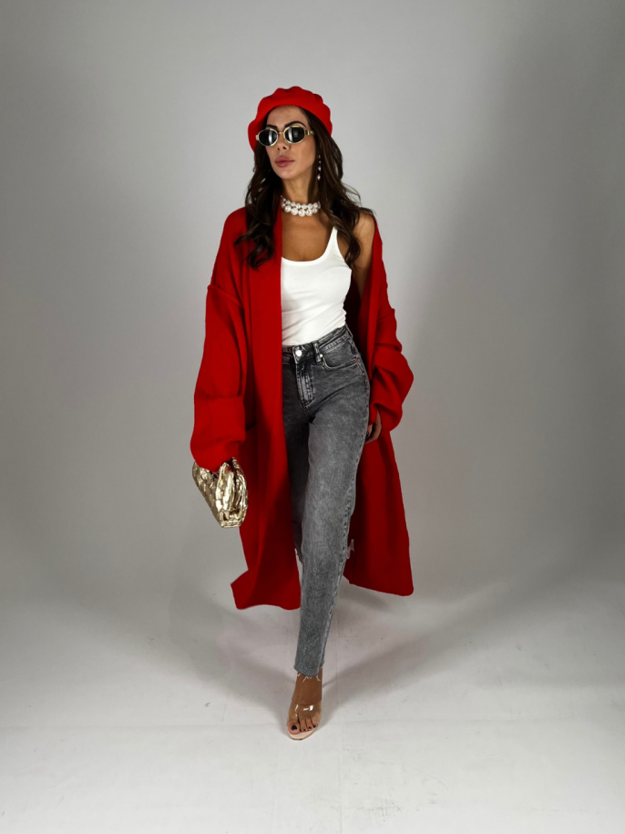 Cardigan Lana Rosso 2