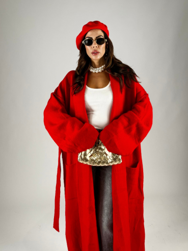 Cardigan Lana Rosso