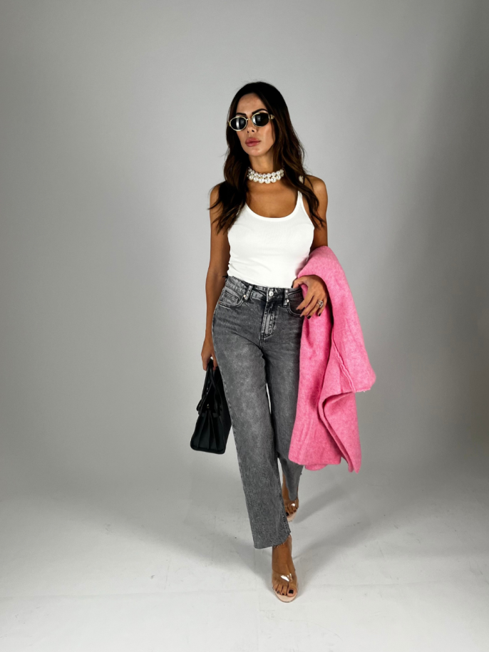 Jeans Gamba Dritta Grigio 2