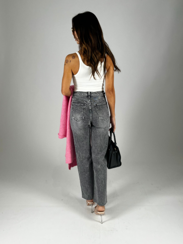 Jeans Gamba Dritta Grigio