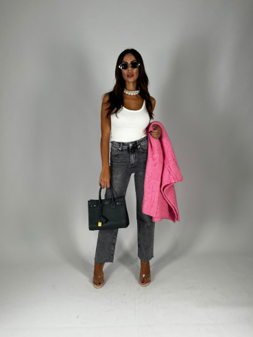 Jeans Gamba Dritta Grigio