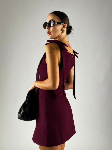 Midi Dress Flake Bordeaux Midi Dress Flake Bordeaux