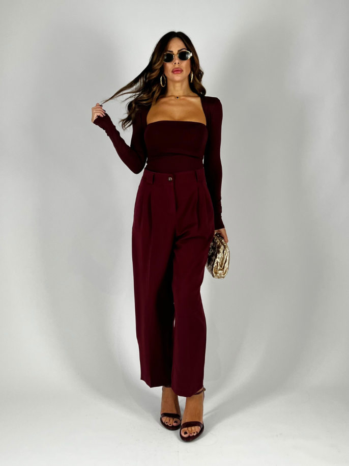 Maglia Scollo Quadrato Bordeaux 2
