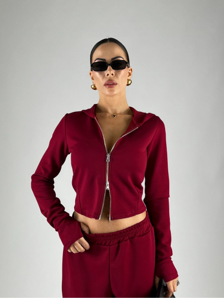 Felpa Zip Bordeaux Felpa Zip Bordeaux