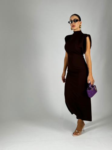 Midi Dress Spallina Nero
