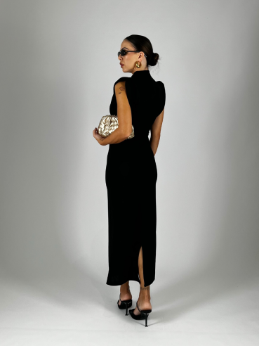 Midi Dress Spallina Marrone