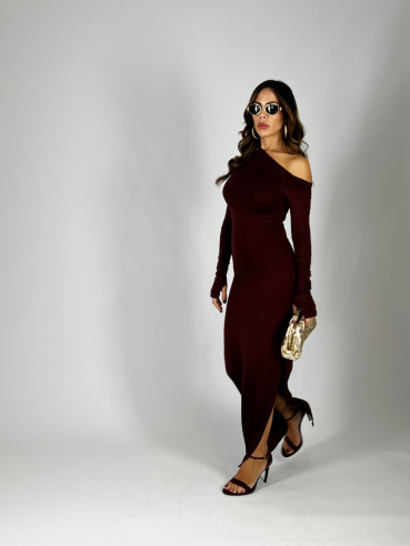 Maxi dress guanto bordeaux